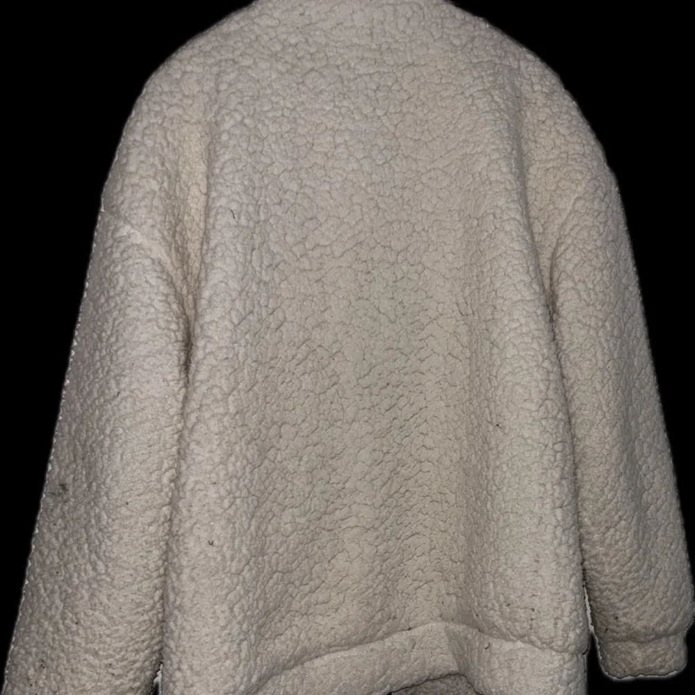 Cozy White Sherpa Jacket cream zip front me Jane brand like new - Picture 4 of 14